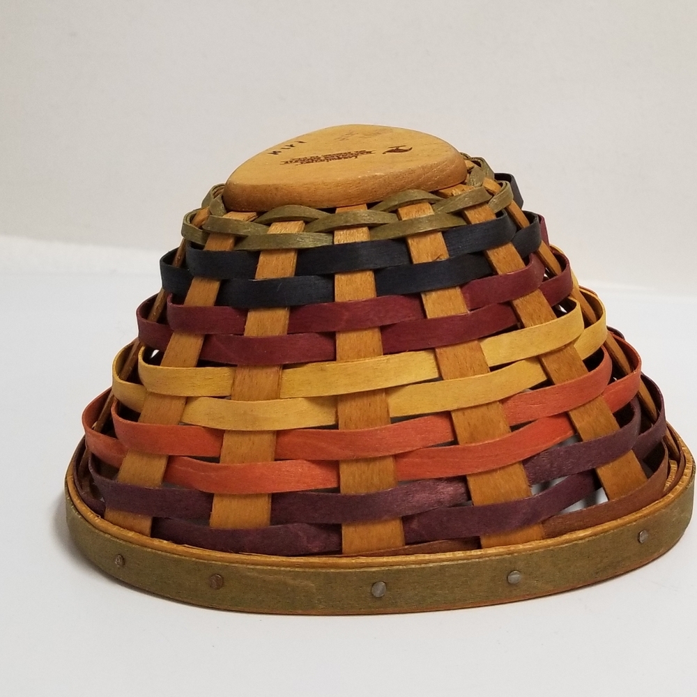 Longaberger 3pc Brown & Multi Color Small Basket Set - Picture 8 of 16